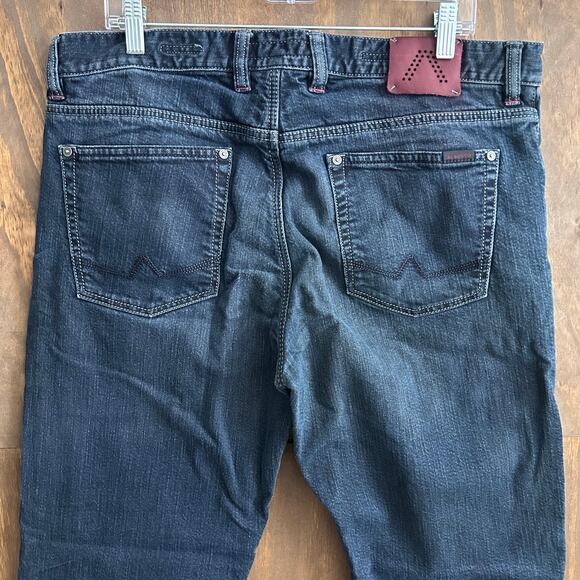 Alberto Mens Jeans Blue Denim Stone Modern Fit Stretch 38x34 (37x28) - Picture 10 of 11